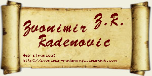 Zvonimir Radenović vizit kartica